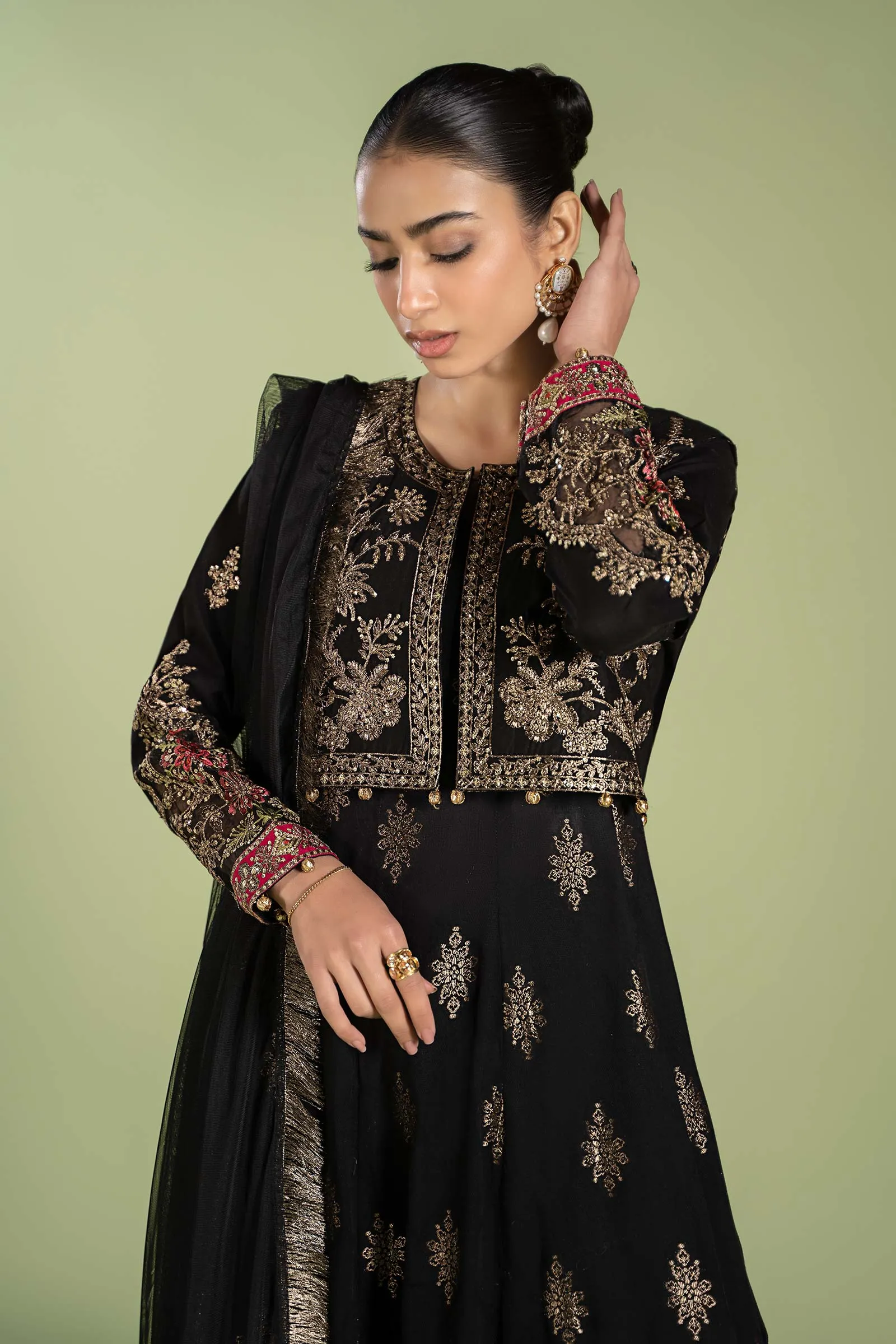 3 Piece Printed Jacquard Suit | DW-EF24-26