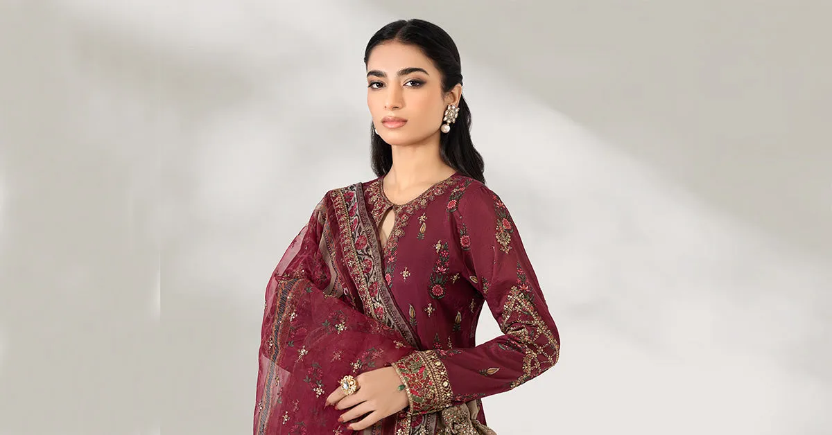3 Piece Printed Lawn Suit | DW-PF24-03