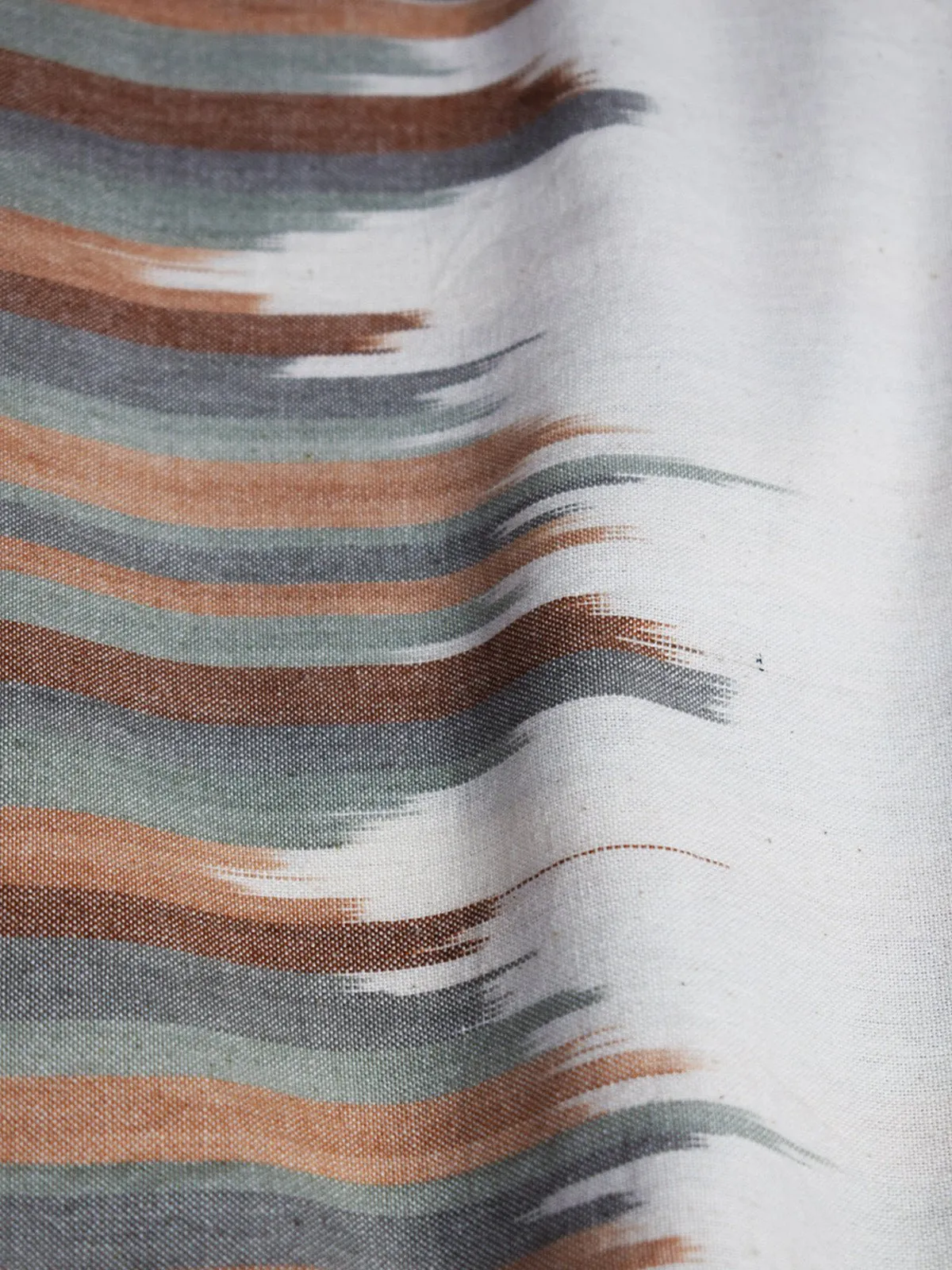 Andhra Ikat Trench Cream and Brown