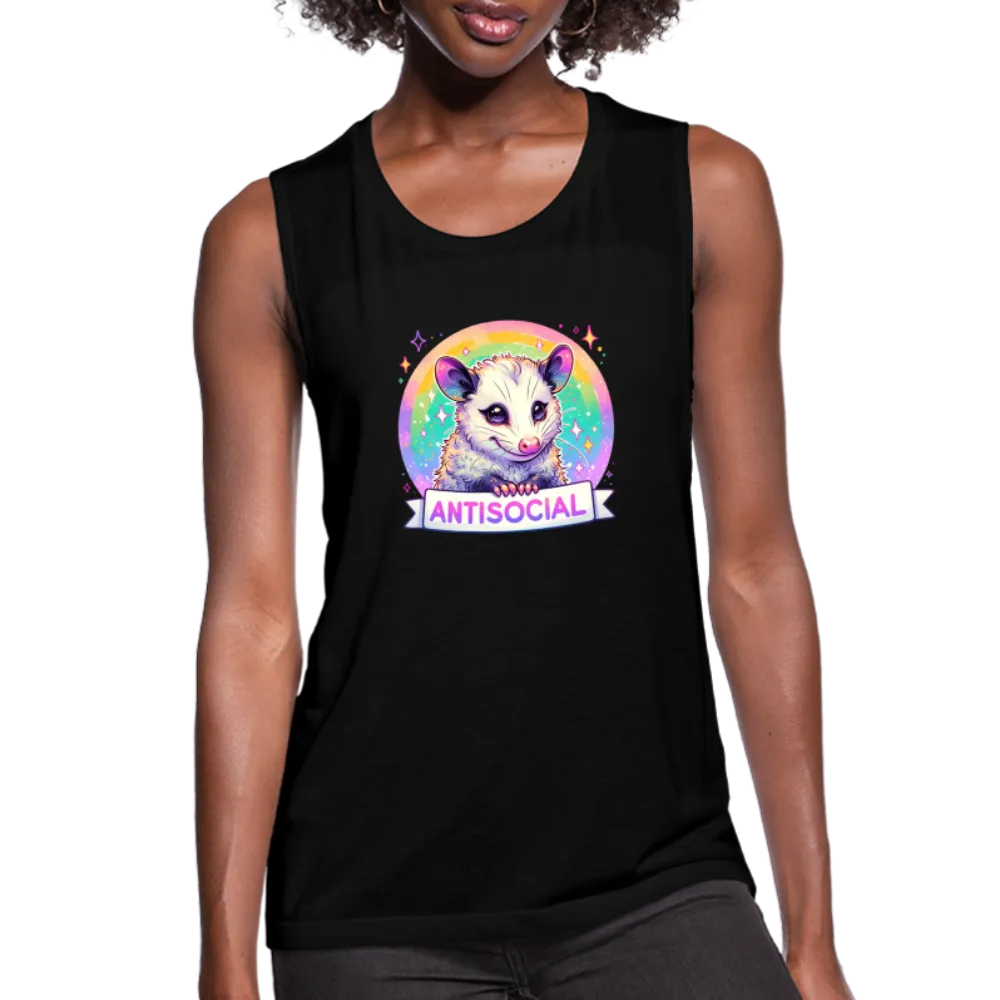 Anti-Social Opossum Women's Flowy Muscle Tank