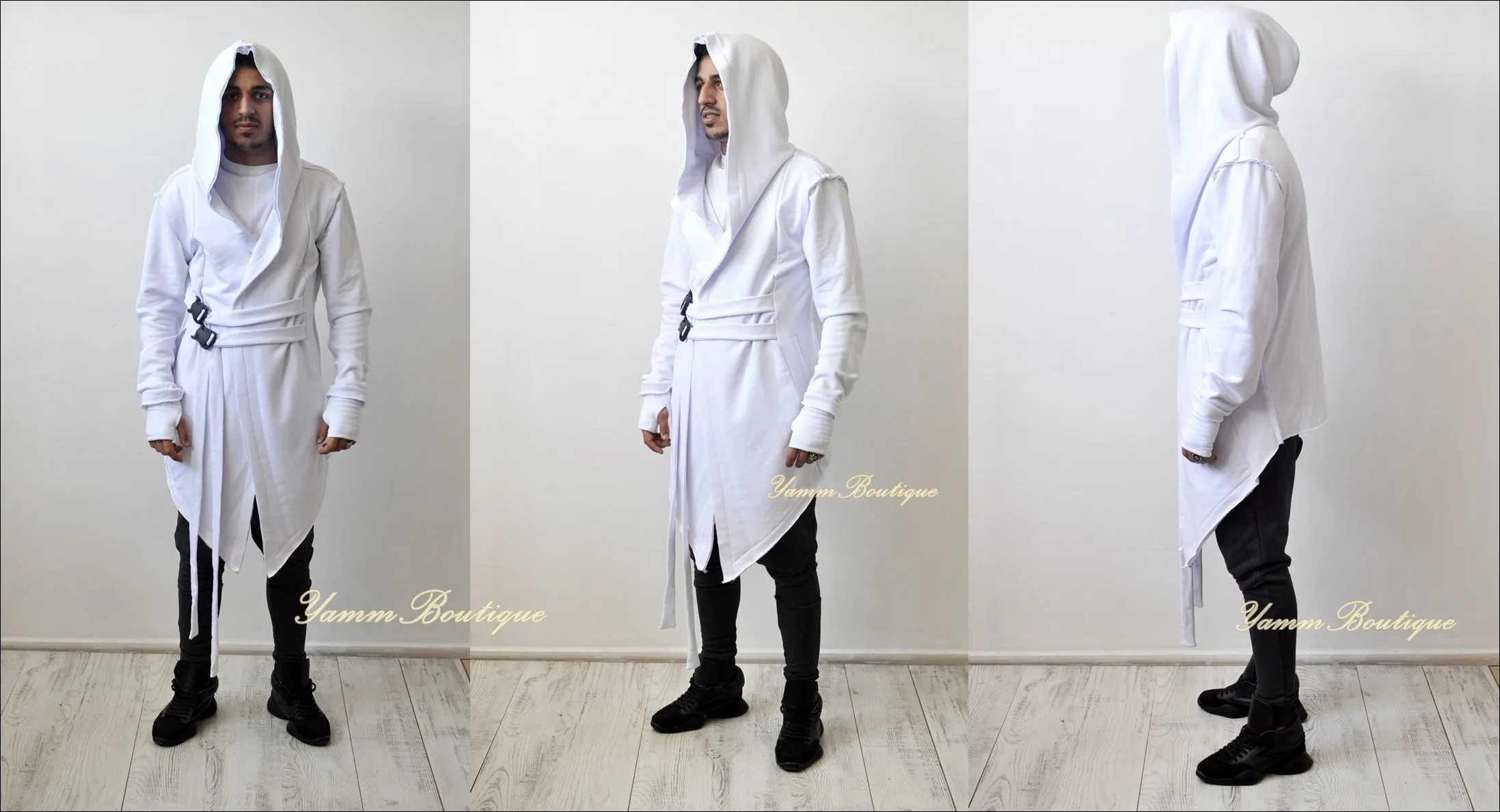Assassin's Creed Hooded Cardigan Kimono,Long Asymmetrical Steampunk Futuristic - BB0102