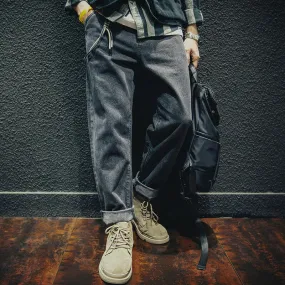 Black All-match Jeans P0021