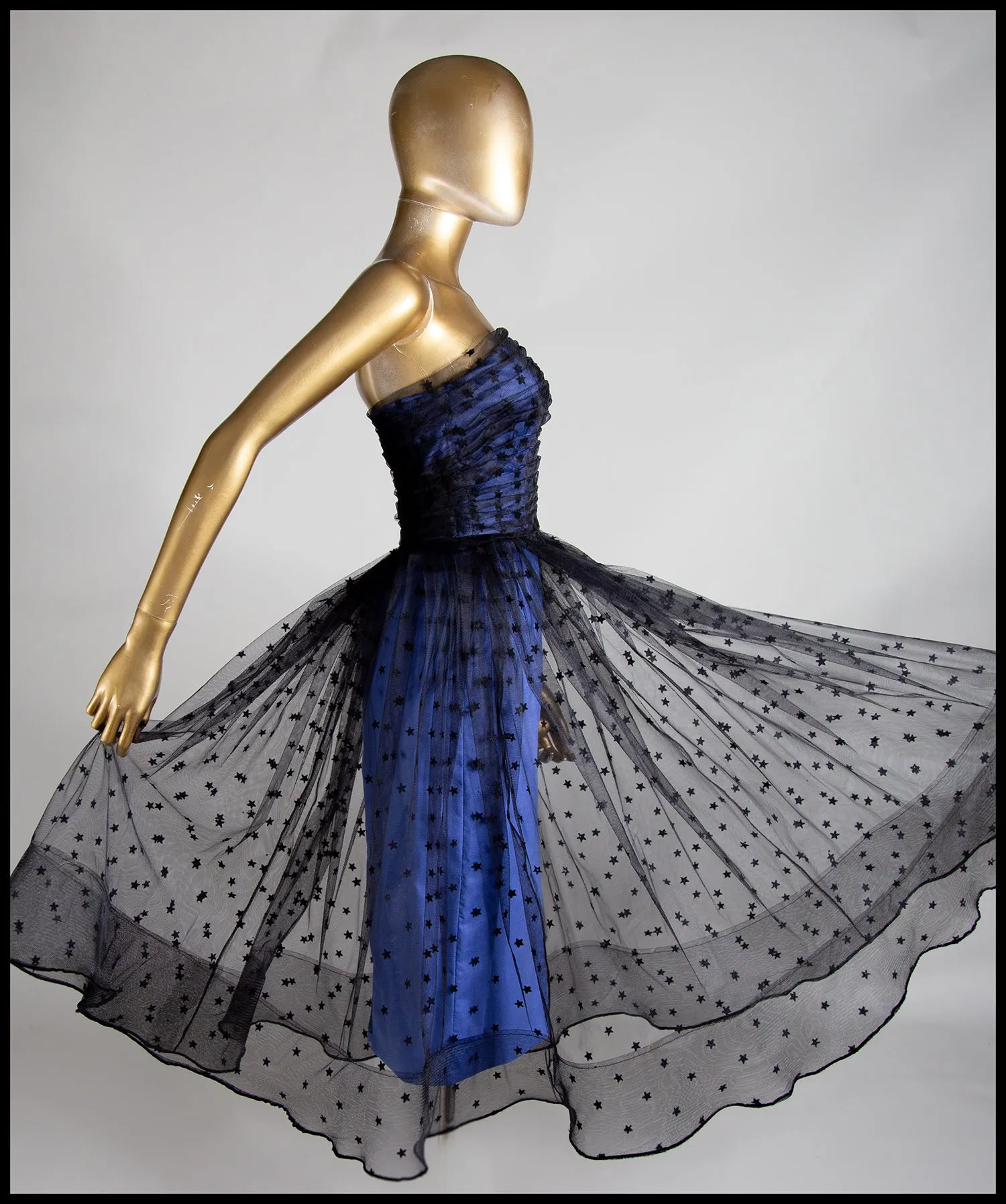 Black Magic - Star Tulle Cocktail Midi Dress