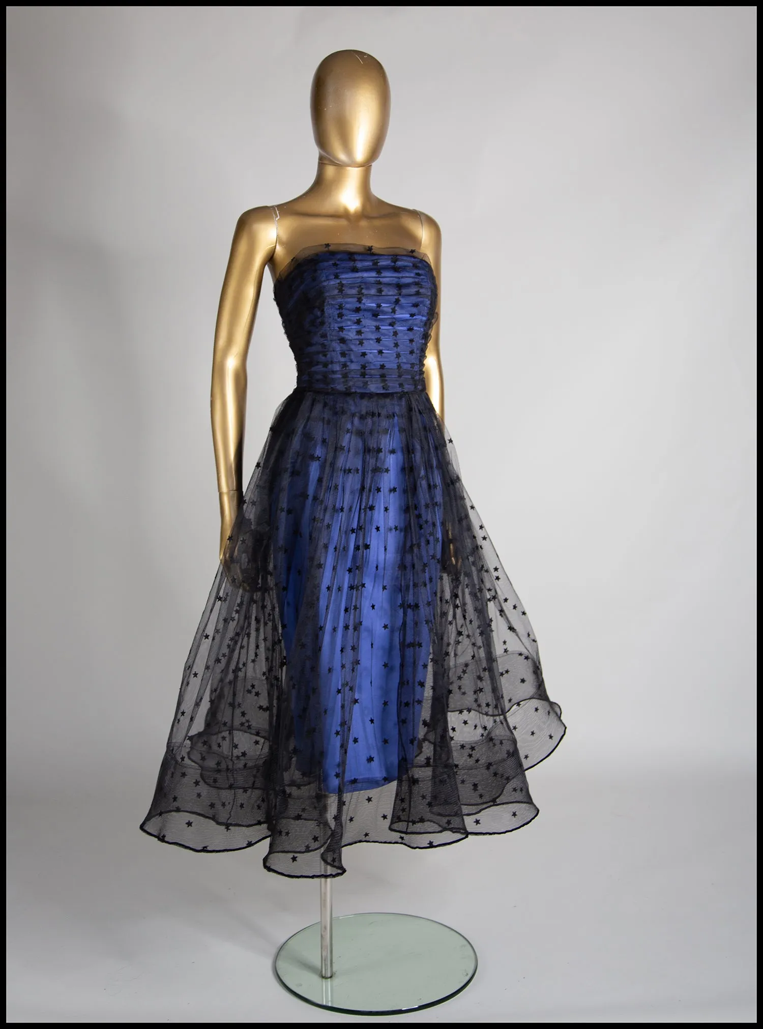 Black Magic - Star Tulle Cocktail Midi Dress