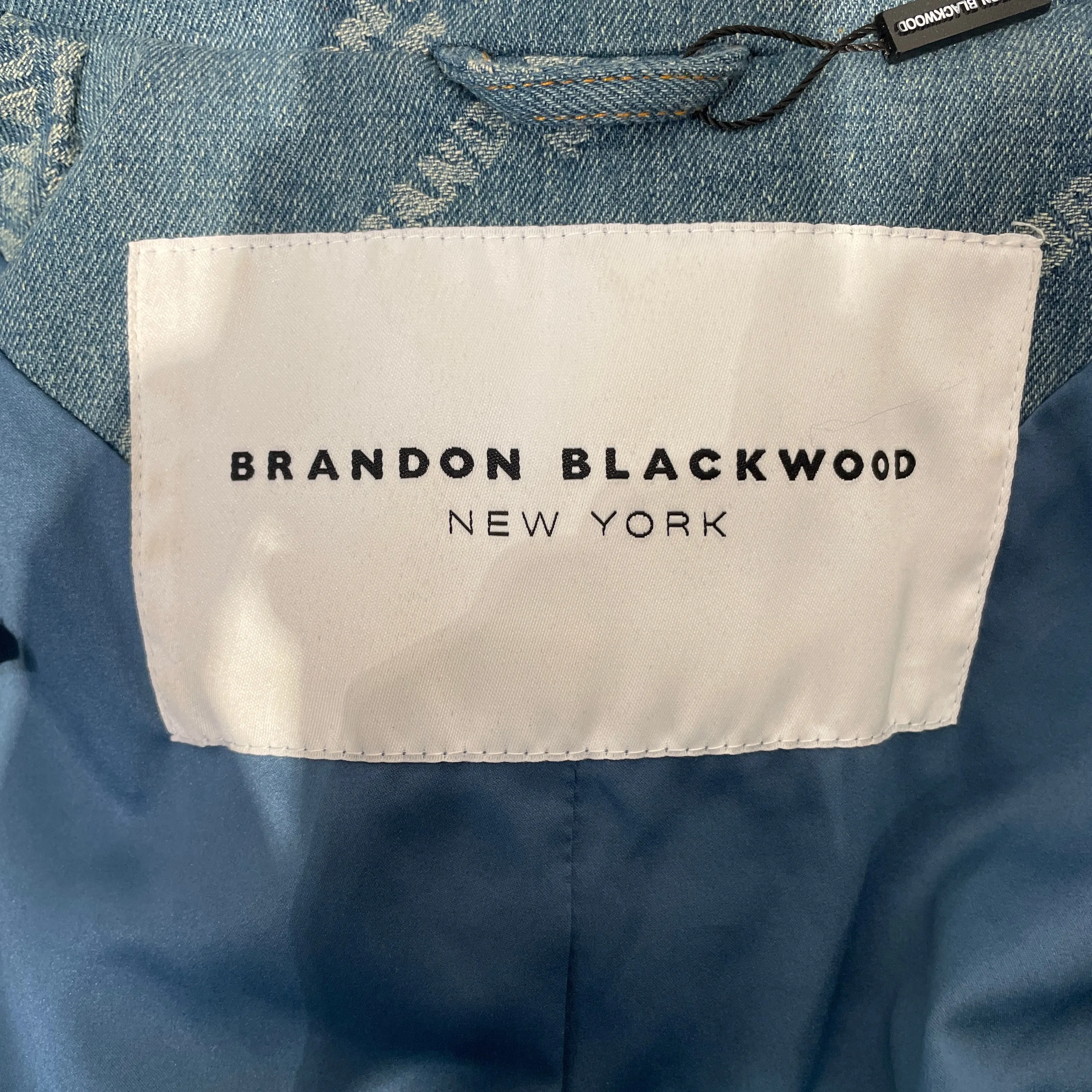 BRANDON BLACKWOOD/Trench Coat/S/All Over Print/Cotton/BLU/