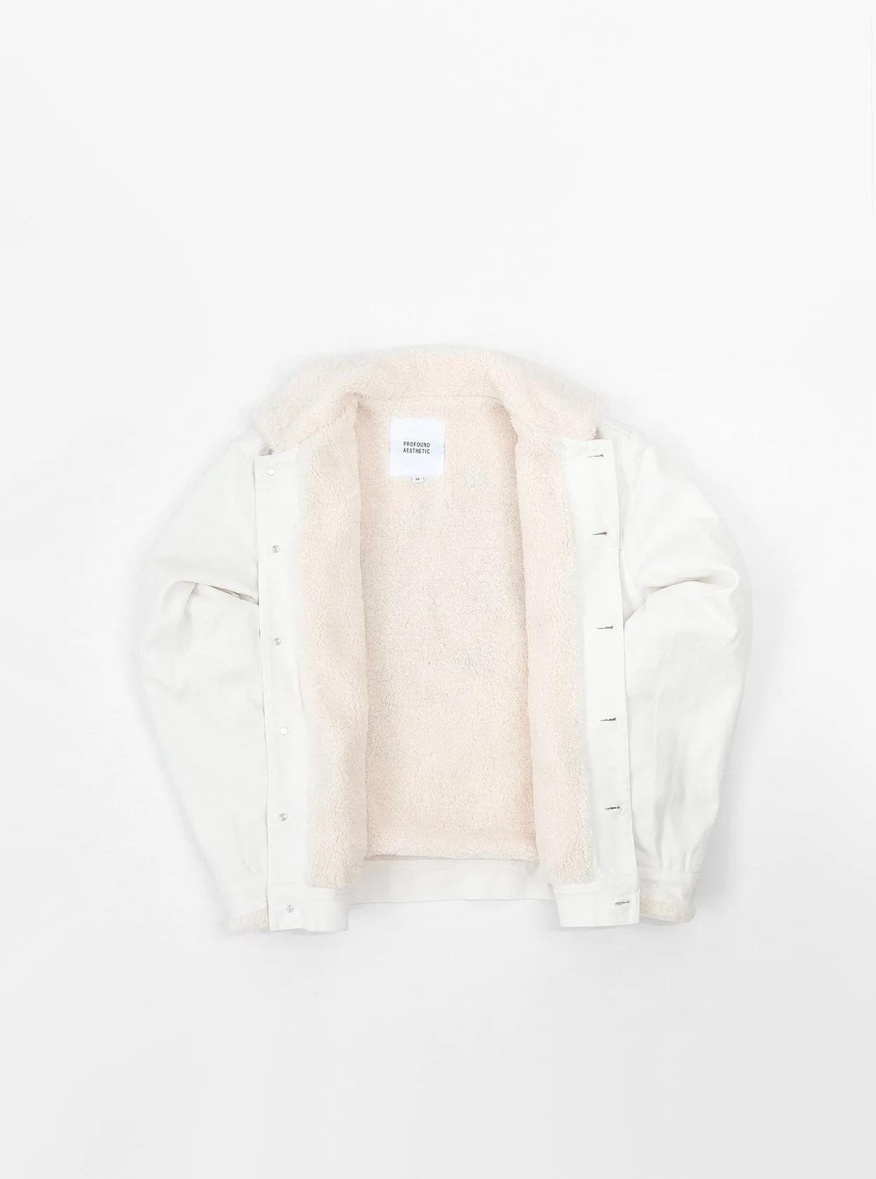 Caged Bird Shearling-Lined Denim Jacket in Off-White