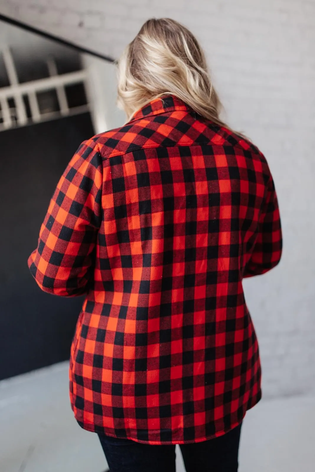 Campfire Buffalo Plaid Shacket in Black/Red