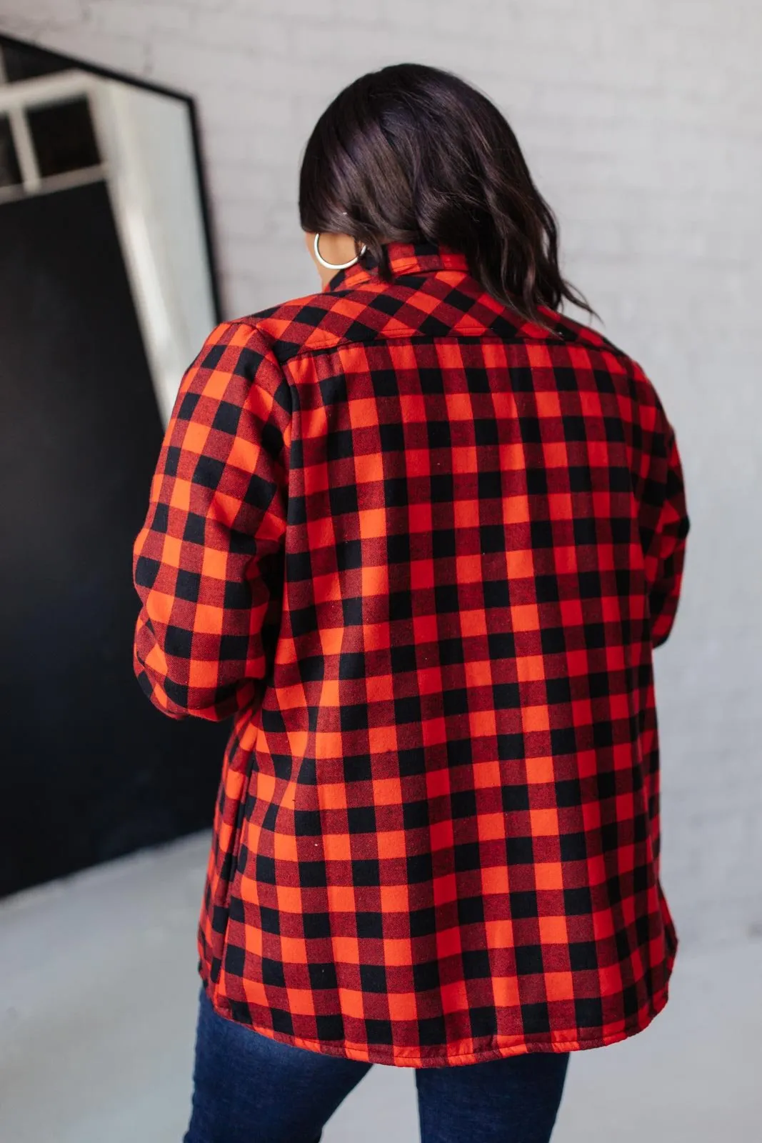 Campfire Buffalo Plaid Shacket in Black/Red