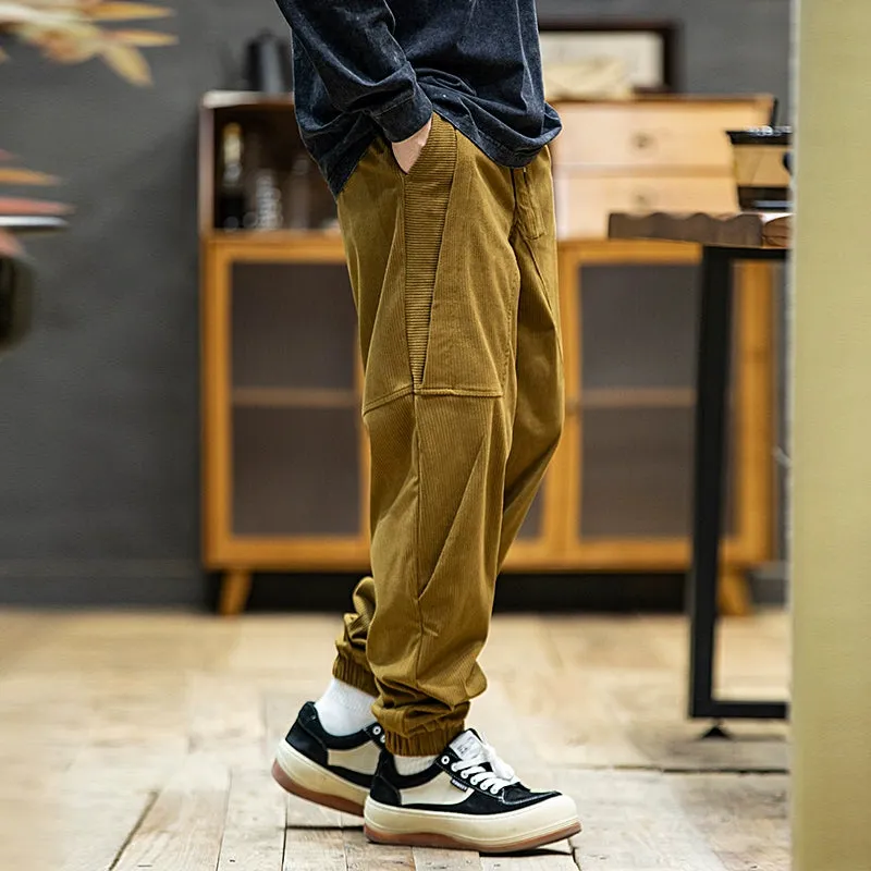 Corduroy Drawstring Loose Casual Pants P0515