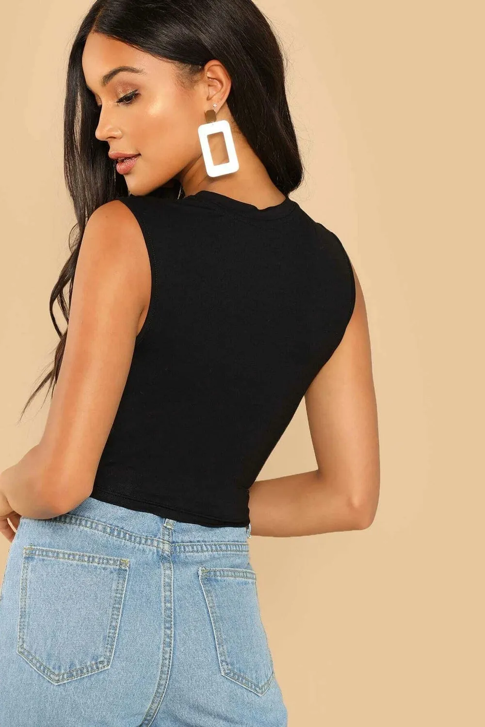 Cropped Tank Black Top