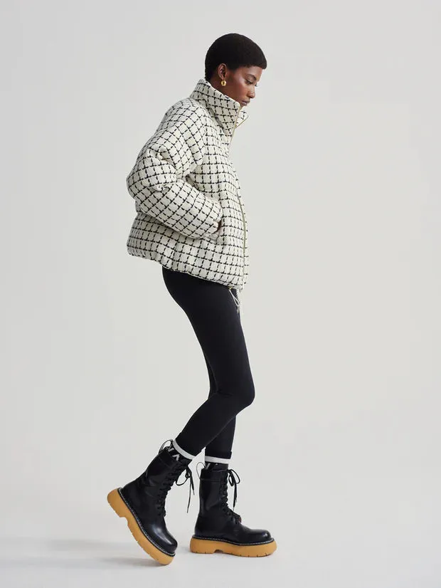 EUGENE CHECK SHORT PUFFER COAT