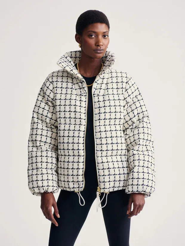 EUGENE CHECK SHORT PUFFER COAT