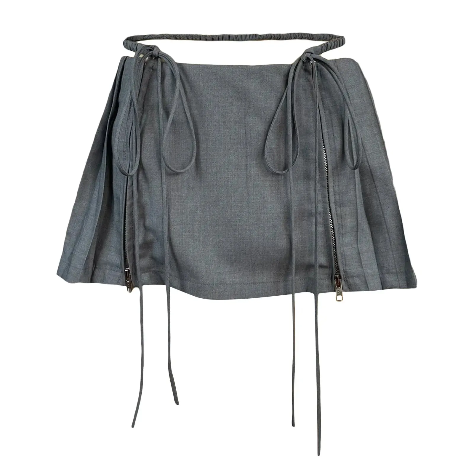 Fashionkova Women Y2K Mini Skirt Drawstring Low Waist Side Pleated Mini Skirt Kawaii Sweet 90s E-Girl Aesthetic Clothes Korean Fashion