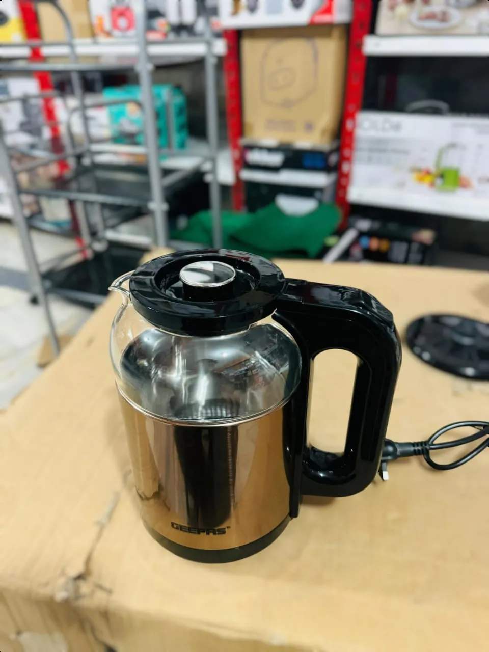 GEEPAS 1.7L Double Layer 1500W Glass Kettle-38063