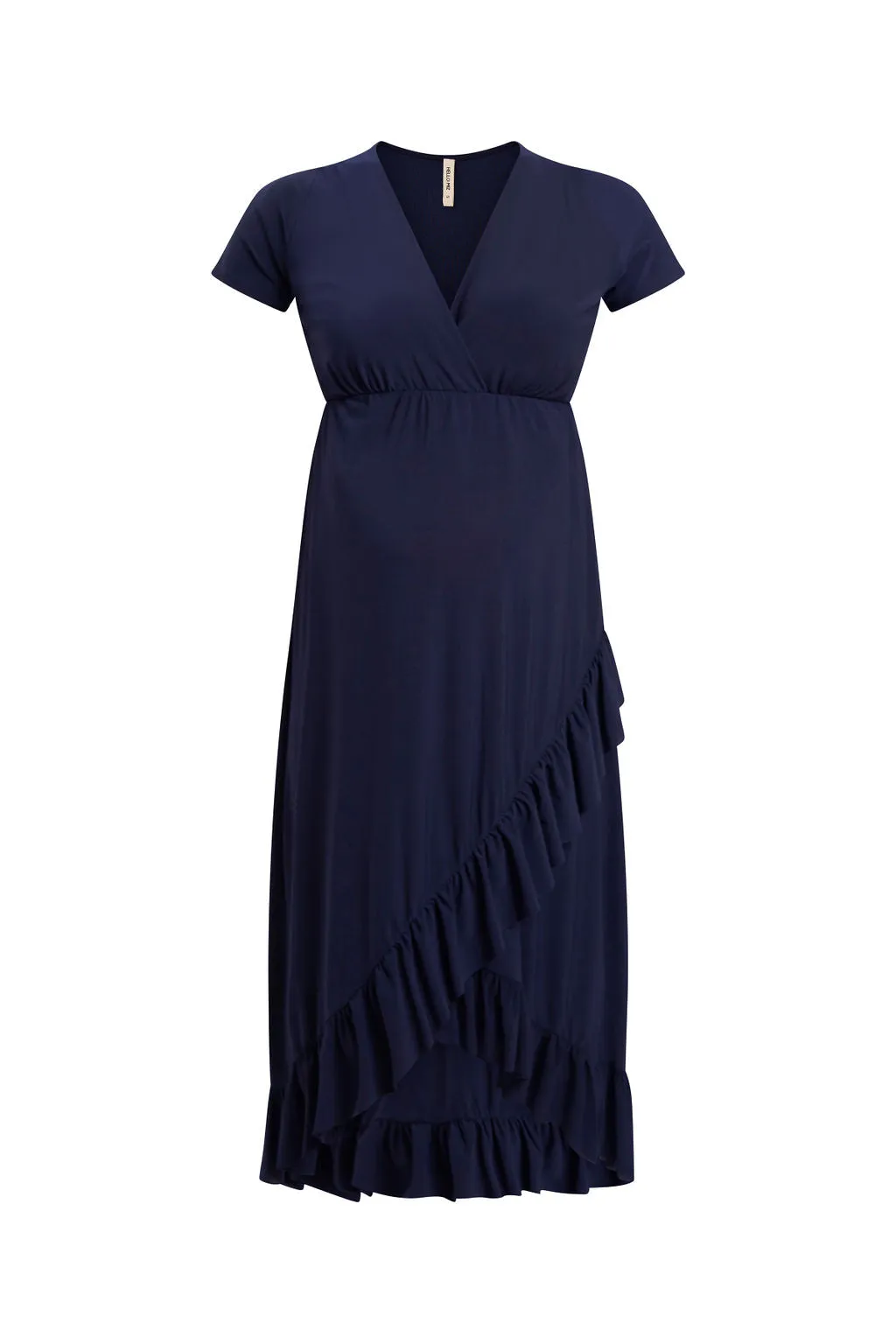 Hi-Lo Frill Detail Maternity/Nursing Midi dress