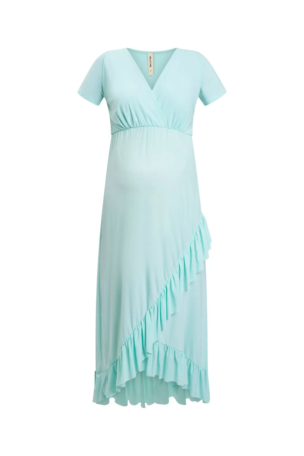 Hi-Lo Frill Detail Maternity/Nursing Midi dress