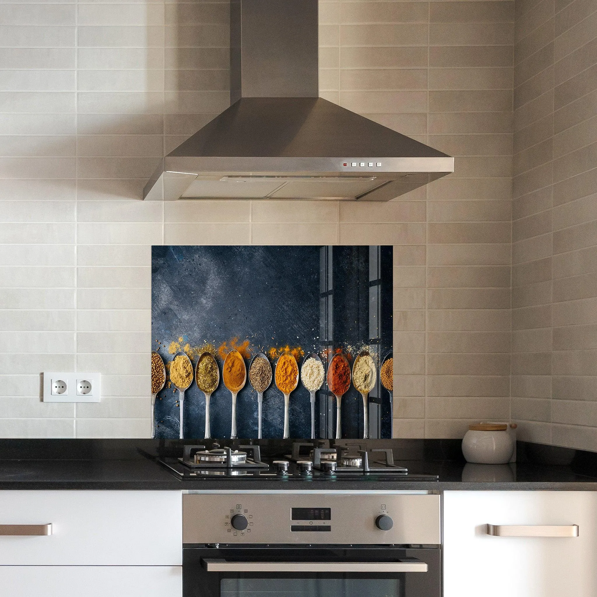 Indian Spices | Glass Printed Backsplash for your Kitchen