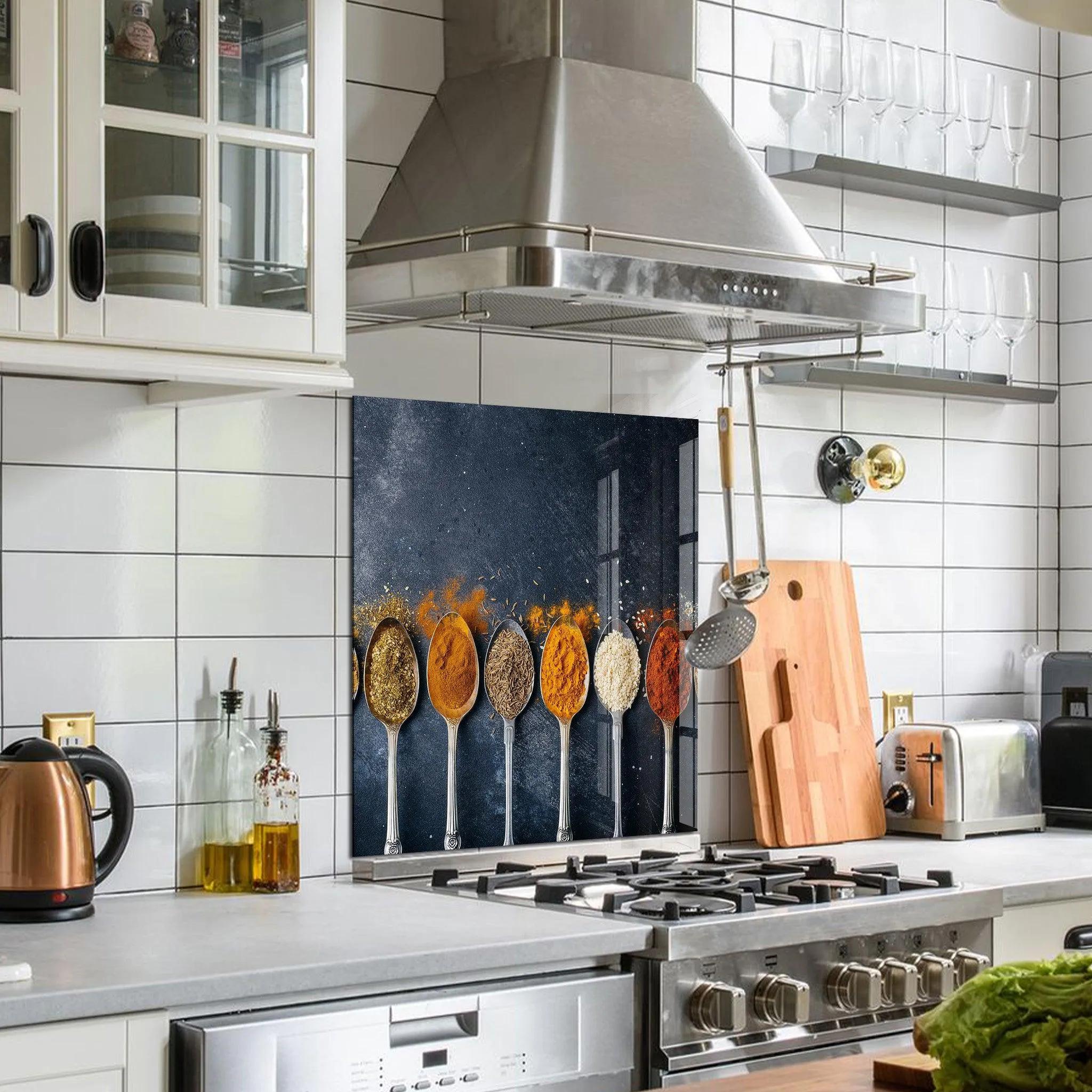 Indian Spices | Glass Printed Backsplash for your Kitchen