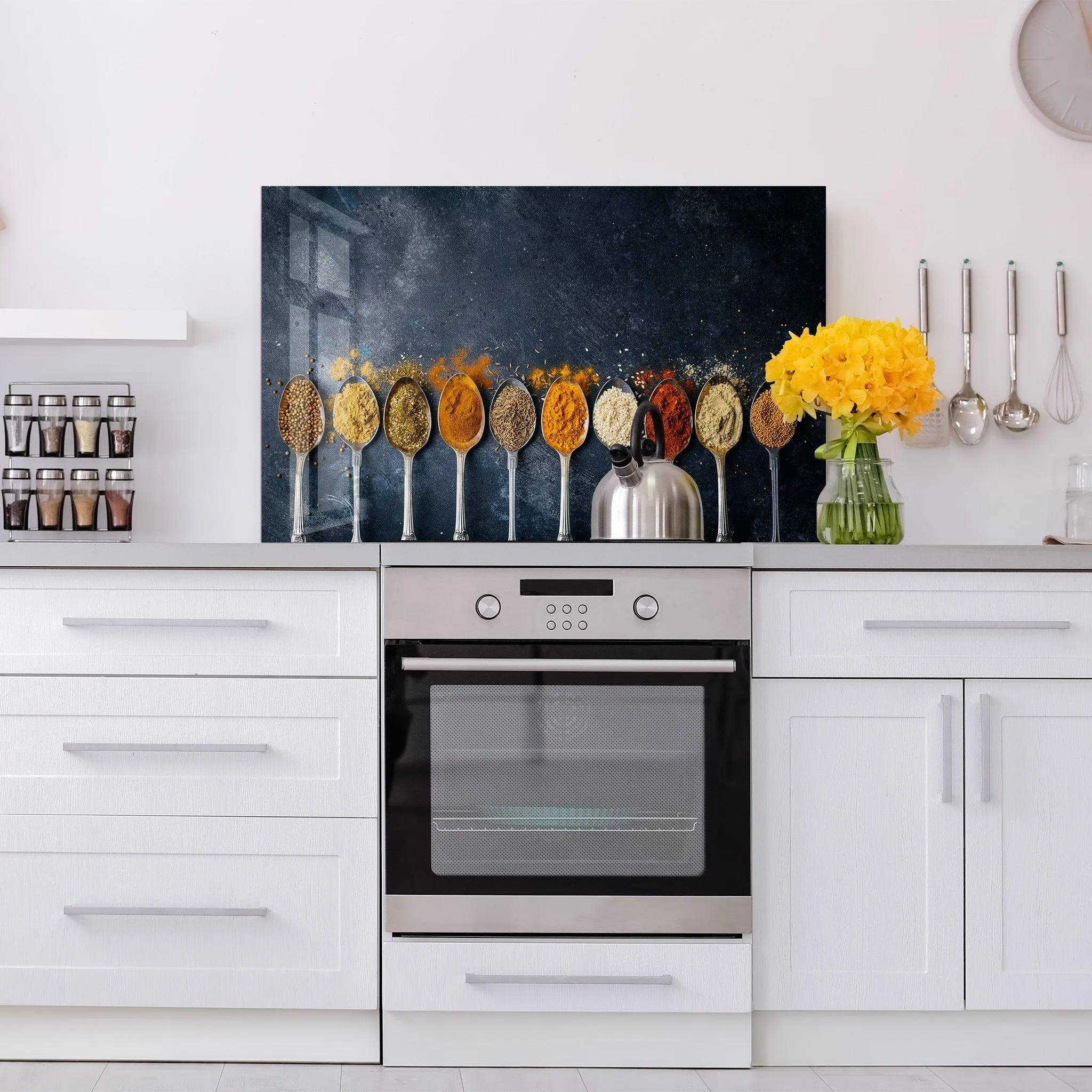 Indian Spices | Glass Printed Backsplash for your Kitchen