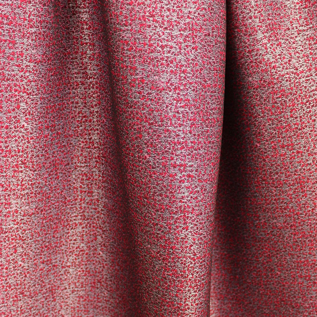 Italian mottled bengaline jacquard suiting - red/black/silver gray
