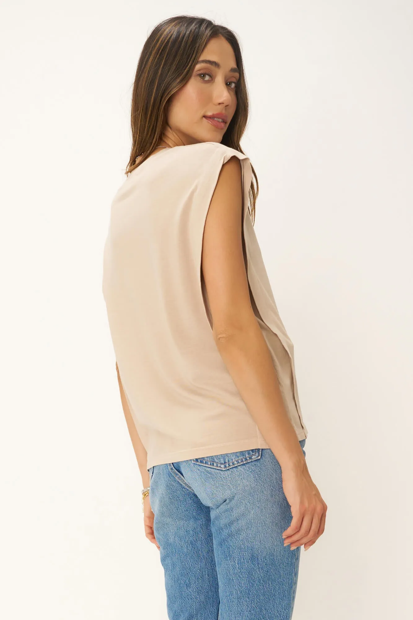 Keeper Crew Neck Tank - Oyster Beige