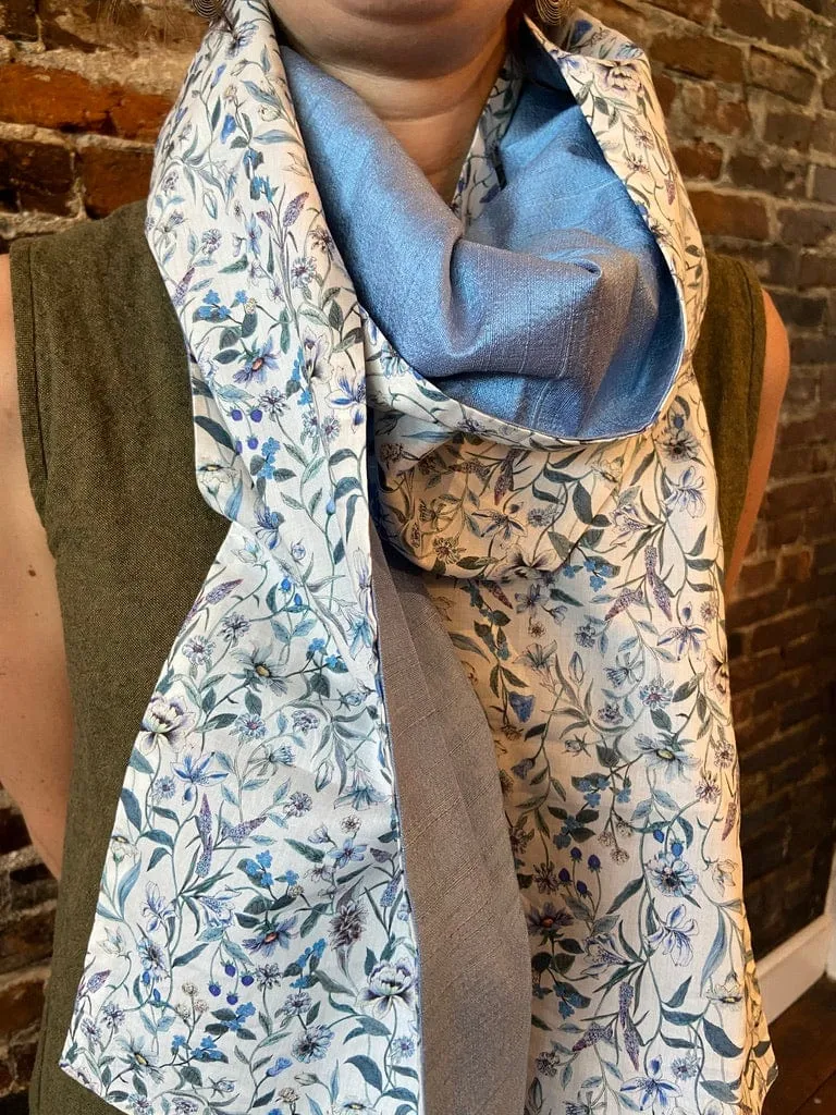 Megumi Blue & Forget-Me-Not - Liberty and Silk Scarf Kit 2024