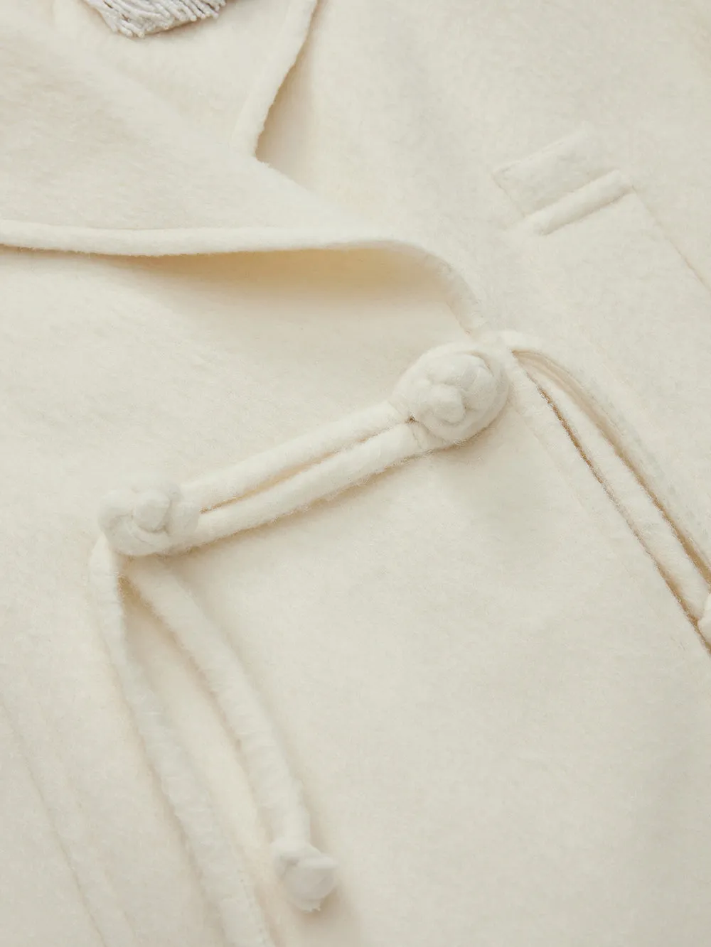 MUKZIN Linglong“Winter Snow”Heavyweight Reversible Wool Coat