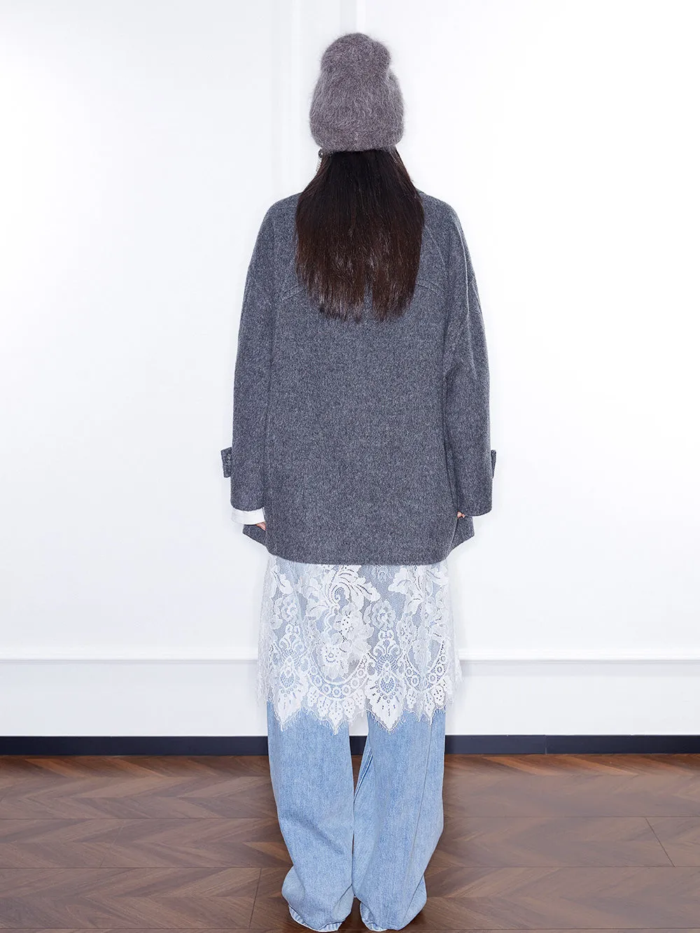 MUKZIN Linglong“Winter Snow”Heavyweight Reversible Wool Coat