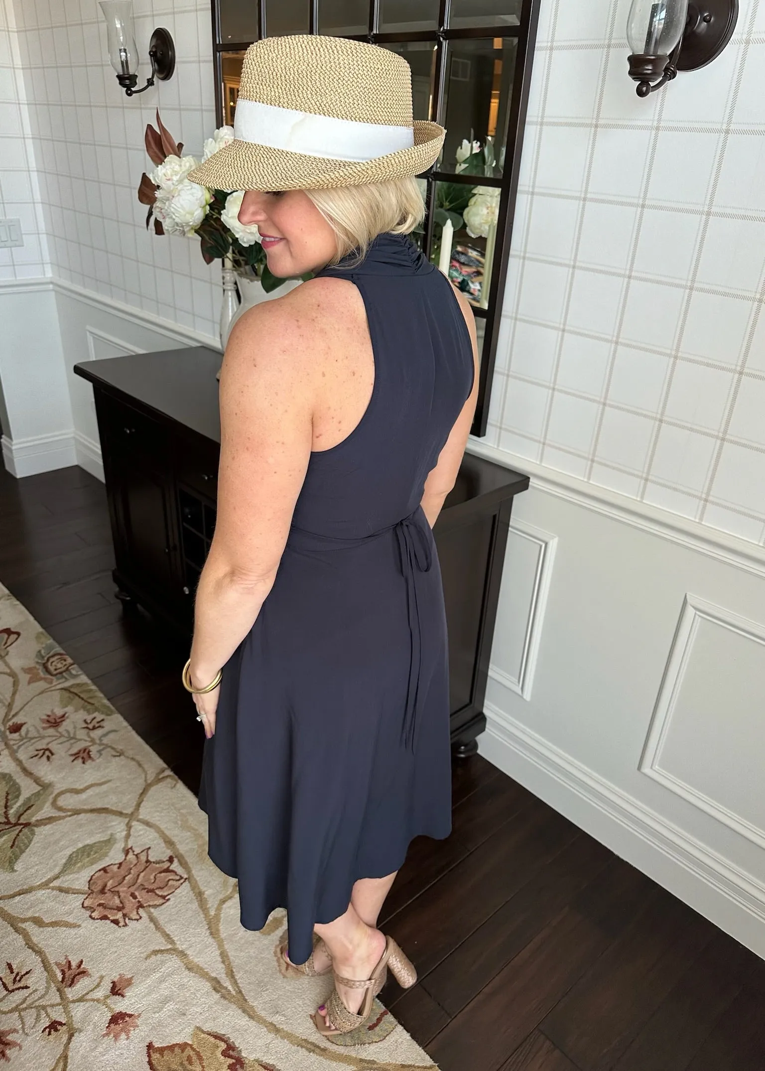 Navy Halter Dress