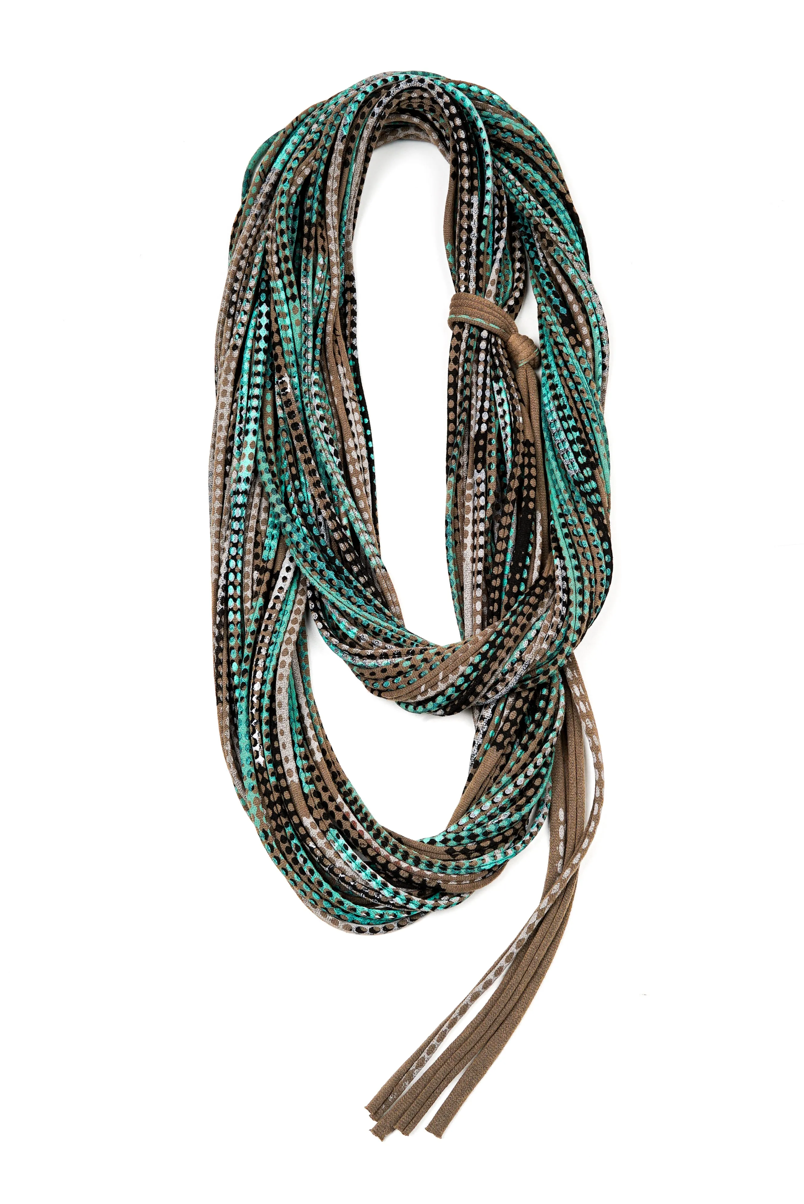 Necklush Infinity Scarf / Mint Green & Beige / Unisex