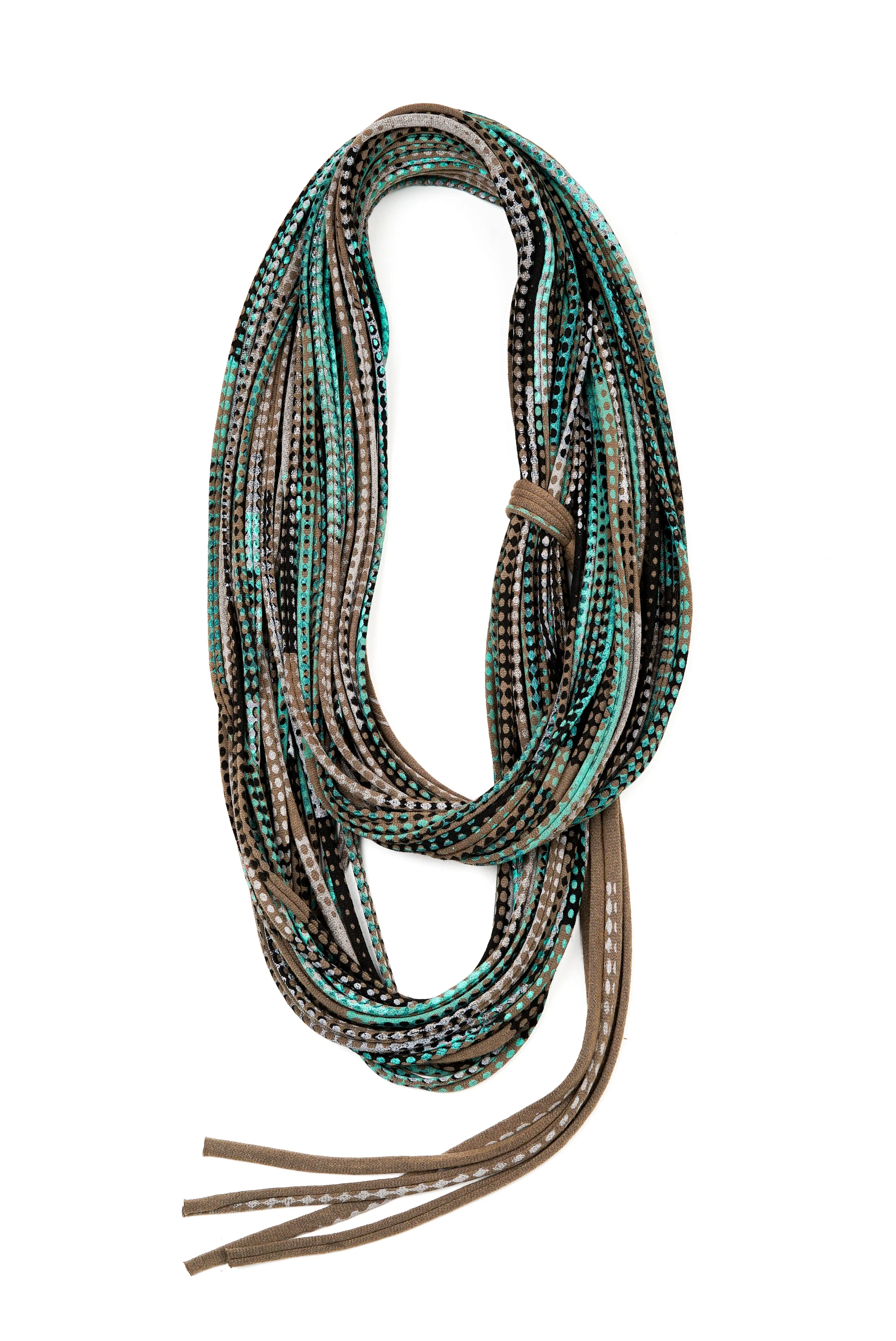 Necklush Infinity Scarf / Mint Green & Beige / Unisex