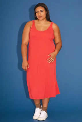 Organic Tank Dress in Cherry