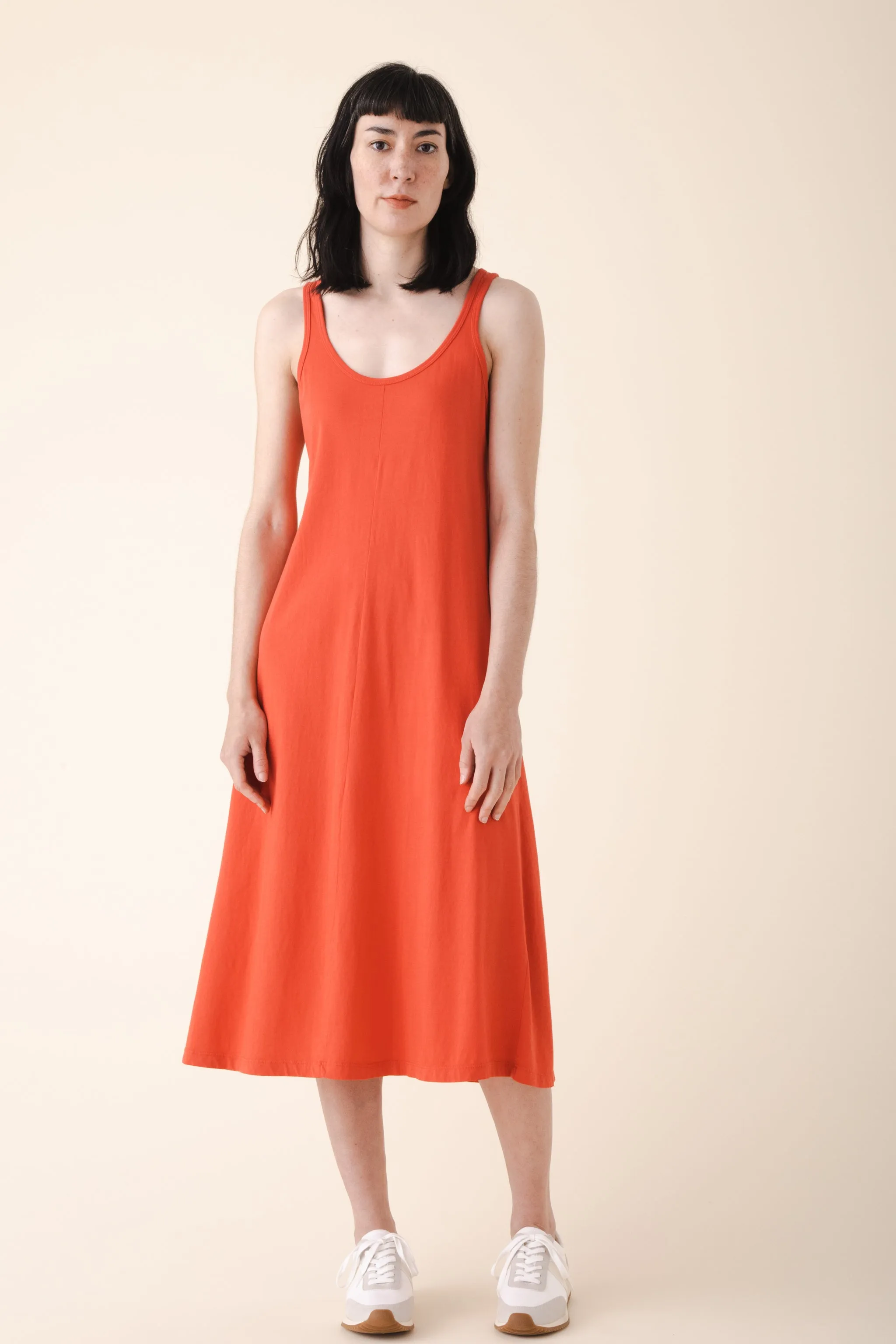 Organic Tank Dress in Cherry