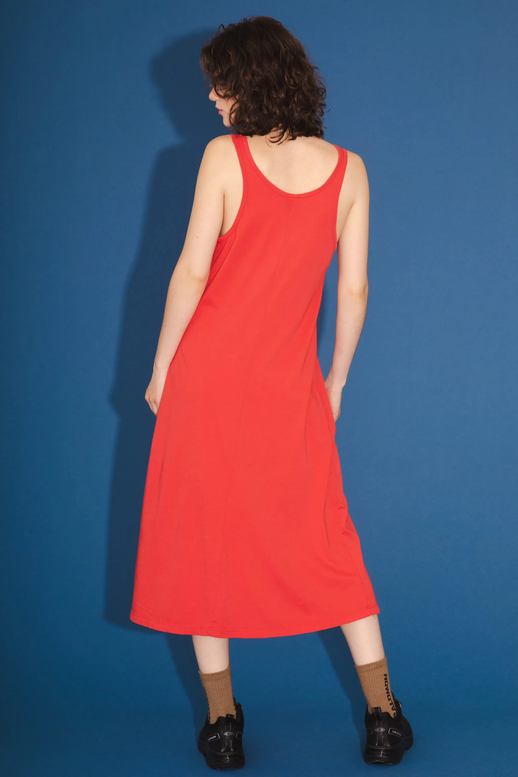 Organic Tank Dress in Cherry