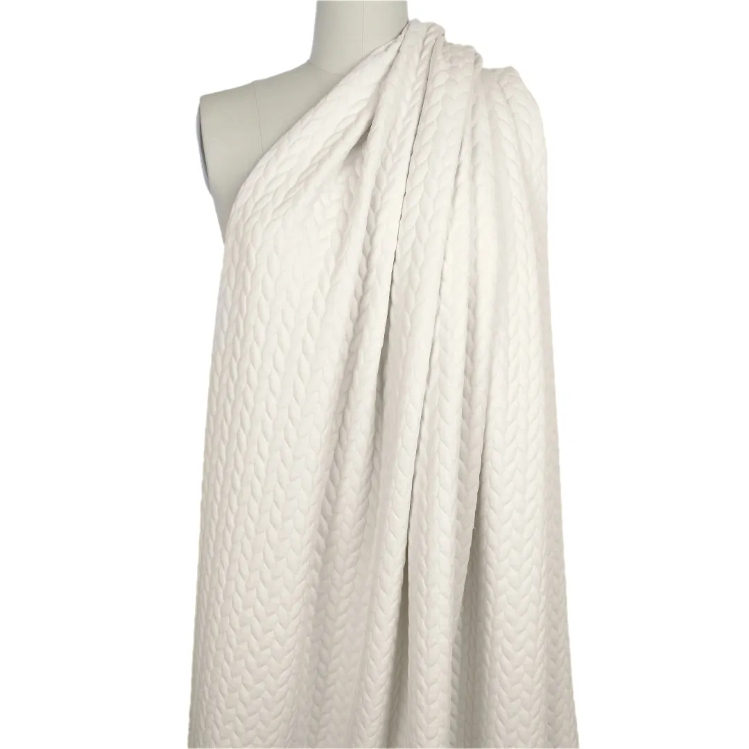quilted cable matelasse' knit - ecru