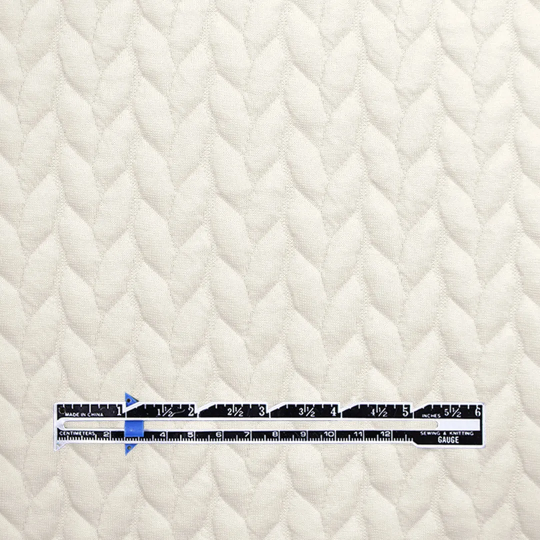 quilted cable matelasse' knit - ecru