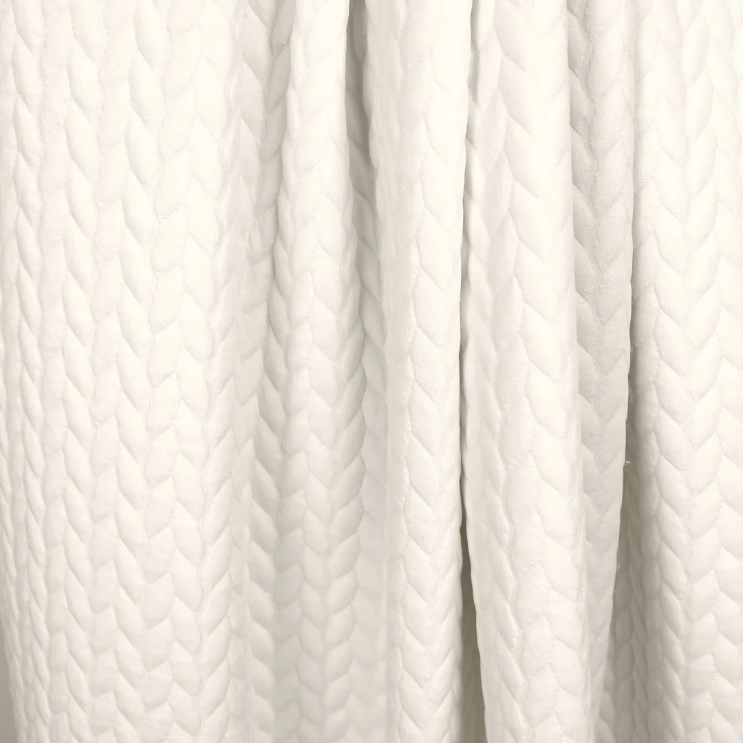 quilted cable matelasse' knit - ecru