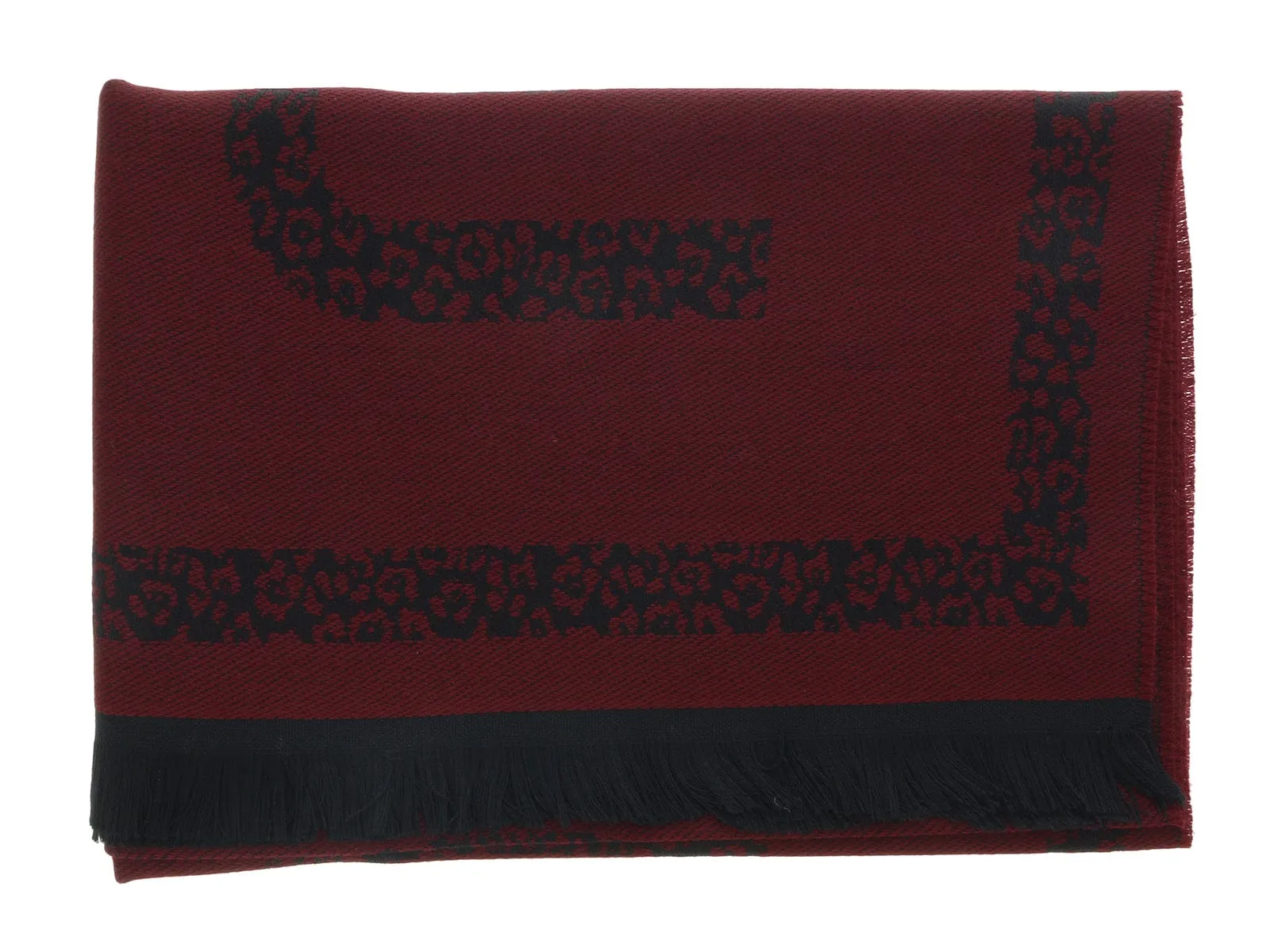 Roberto Cavalli ESZ058 02000 Red Wool Blend Signature Mens Scarf