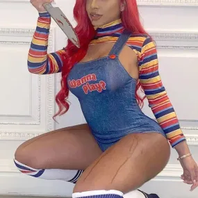 Scary Killer Wanna Doll Chucky Play Nightmare Halloween Movie Dress-up