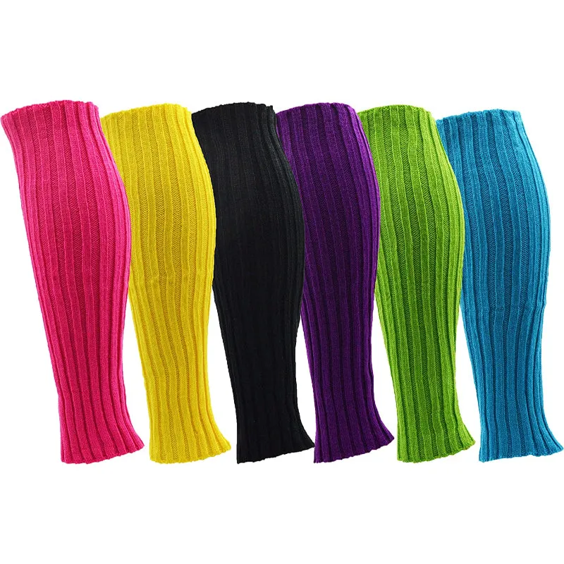 The Leg Warmers for Women, 6 Pairs Knee High Cable Knit Warm Thermal Acrylic Winter Sleeve