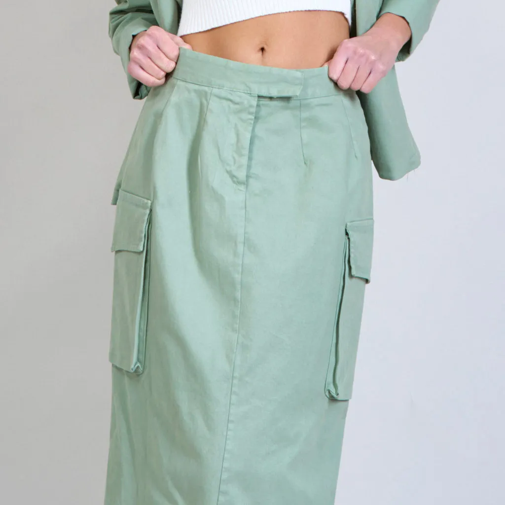 Two side pocket pencil skirt wholesale
