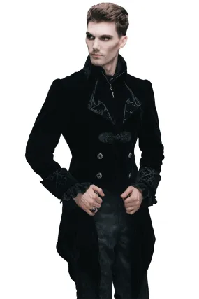 US SALE of Steampunk Black Male Velvet Coat / Renaissance Costume