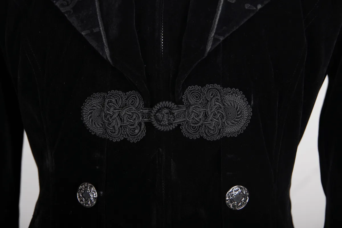 US SALE of Steampunk Black Male Velvet Coat / Renaissance Costume