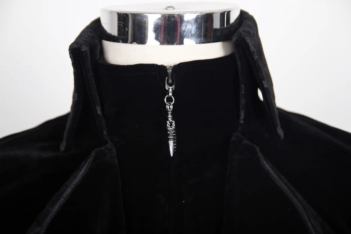 US SALE of Steampunk Black Male Velvet Coat / Renaissance Costume
