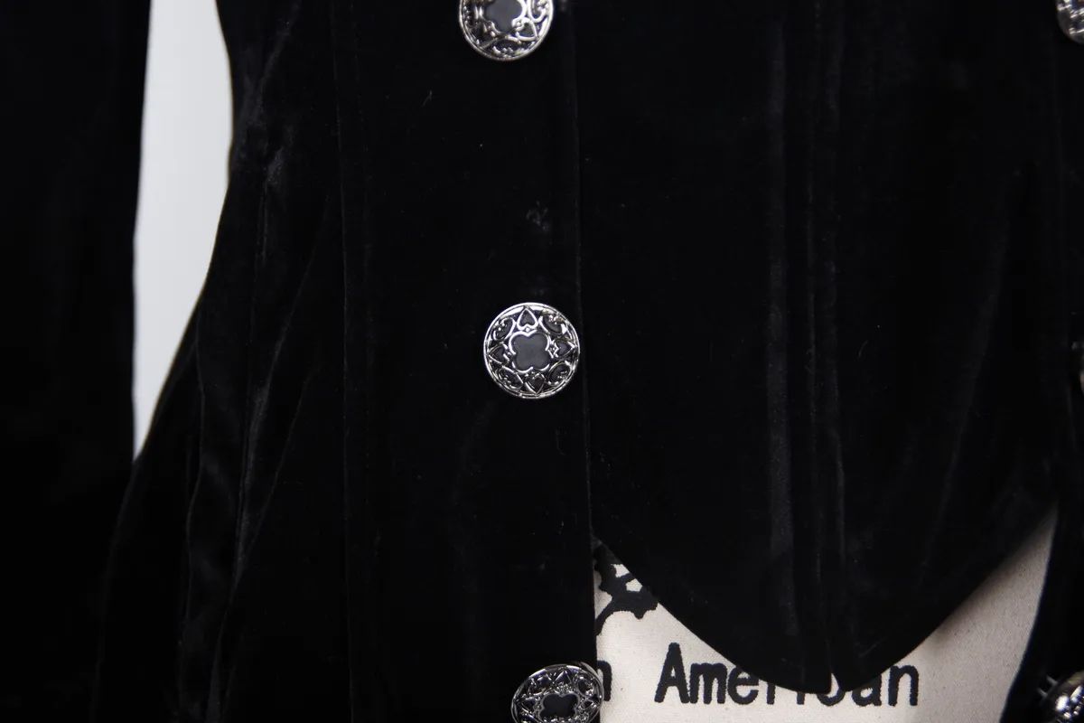 US SALE of Steampunk Black Male Velvet Coat / Renaissance Costume