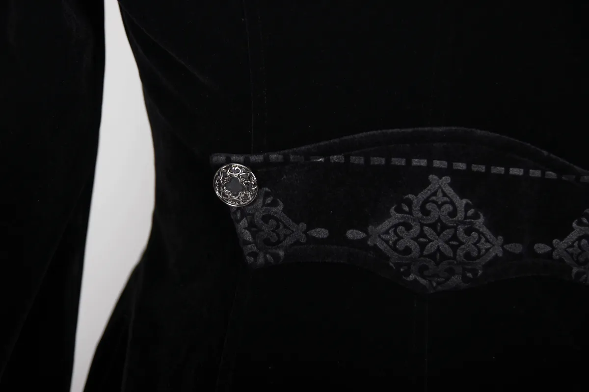 US SALE of Steampunk Black Male Velvet Coat / Renaissance Costume