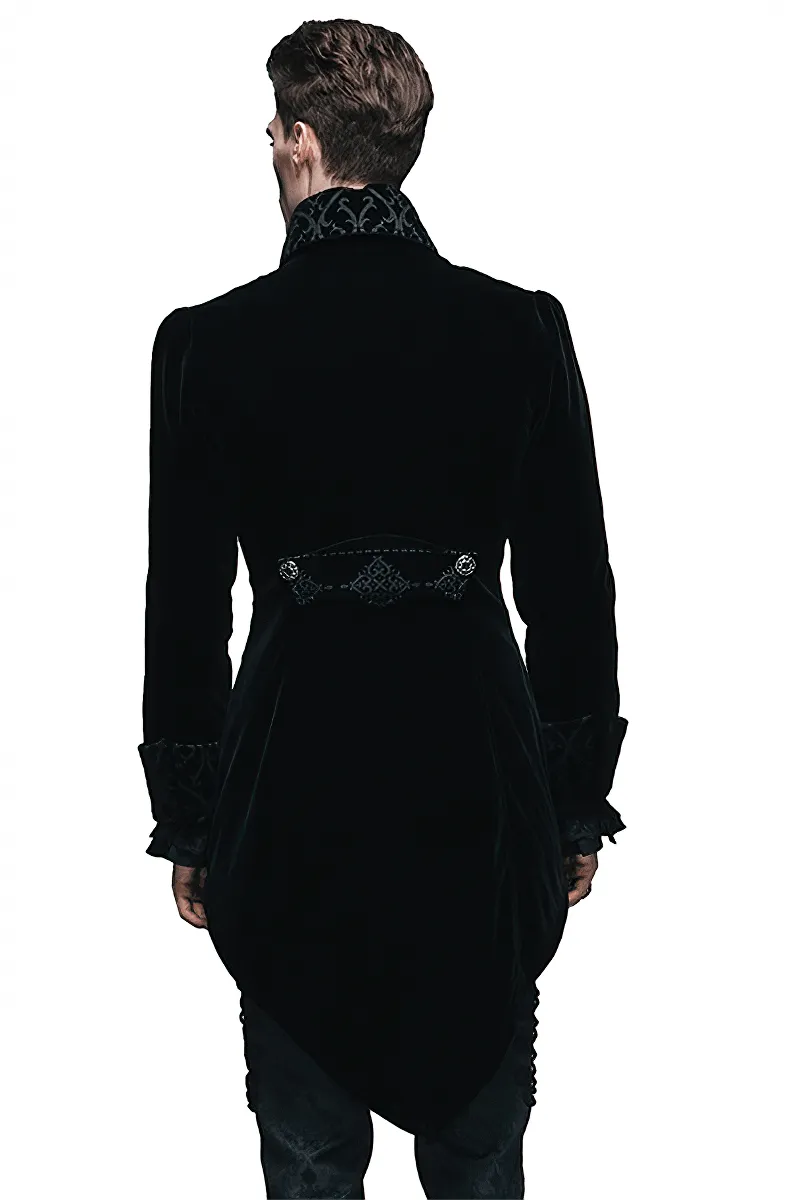 US SALE of Steampunk Black Male Velvet Coat / Renaissance Costume
