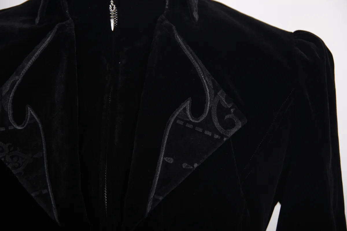 US SALE of Steampunk Black Male Velvet Coat / Renaissance Costume