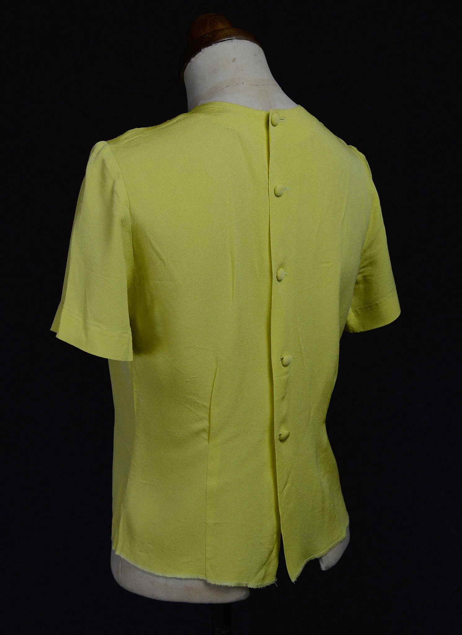 Vintage 1950s Yellow Crepe Top