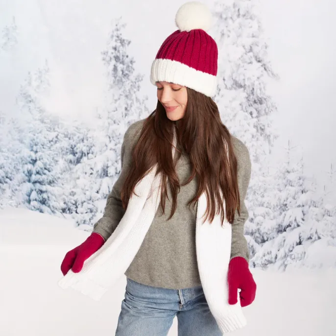 White Kenzie Knit Scarf